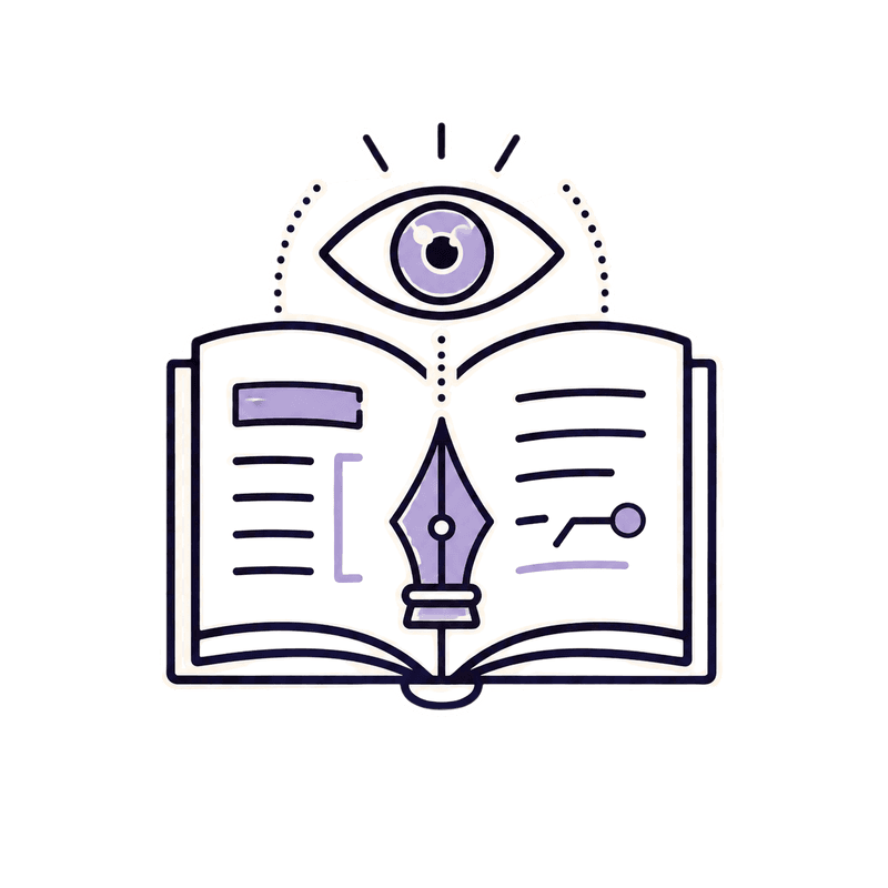 Icon representing close reading and craft-focused study.
