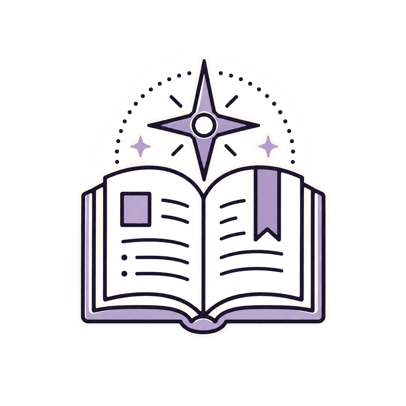 Icon representing a library of writing resources.